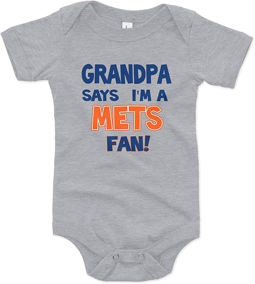 Amazon.com: NanyCrafts Baby's Grandpa says I'm a Mets Fan Bodysuit